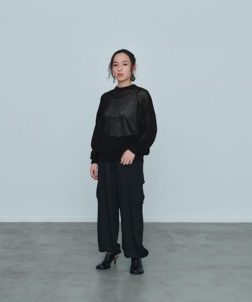 green label relaxing(グリーンレーベルリラクシング)の「【WEB限定】<GLR or> シアー 長袖 プルオーバー ニット -ユニセックス-(ニット/セーター・メンズ・オフホワイト/ブラック/ライトブルー・S/M/L)」の5枚目の写真