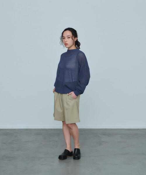 green label relaxing(グリーンレーベルリラクシング)の「【WEB限定】<GLR or> シアー 長袖 プルオーバー ニット -ユニセックス-(ニット/セーター・メンズ・オフホワイト/ブラック/ライトブルー・S/M/L)」の9枚目の写真