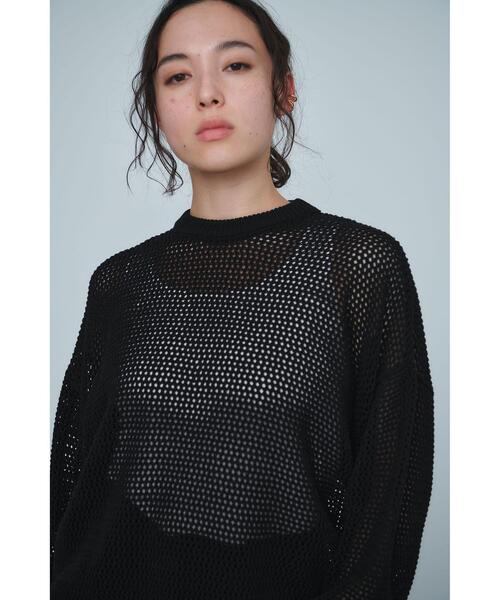 green label relaxing(グリーンレーベルリラクシング)の「【WEB限定】<GLR or> シアー 長袖 プルオーバー ニット -ユニセックス-(ニット/セーター・メンズ・オフホワイト/ブラック/ライトブルー・S/M/L)」の12枚目の写真