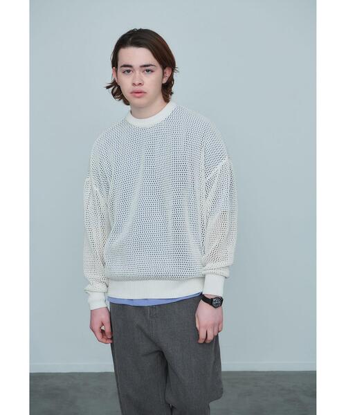 green label relaxing(グリーンレーベルリラクシング)の「【WEB限定】<GLR or> シアー 長袖 プルオーバー ニット -ユニセックス-(ニット/セーター・メンズ・オフホワイト/ブラック/ライトブルー・S/M/L)」の16枚目の写真