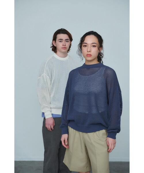 green label relaxing(グリーンレーベルリラクシング)の「【WEB限定】<GLR or> シアー 長袖 プルオーバー ニット -ユニセックス-(ニット/セーター・メンズ・オフホワイト/ブラック/ライトブルー・S/M/L)」の18枚目の写真