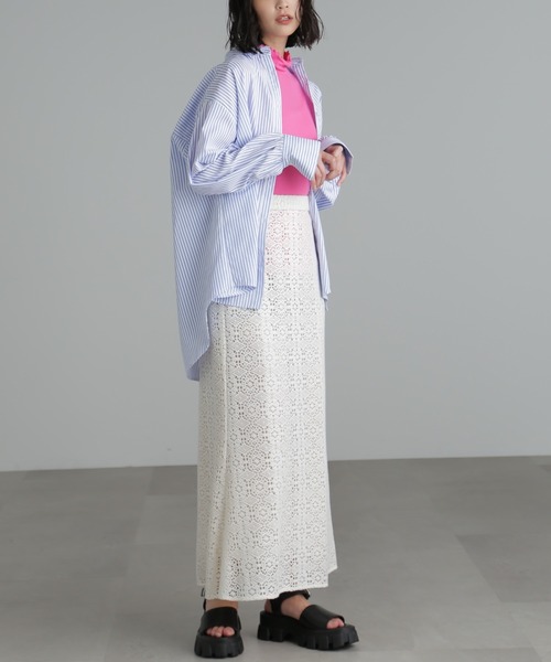 ストライプボリュームスリーブビッグシャツ