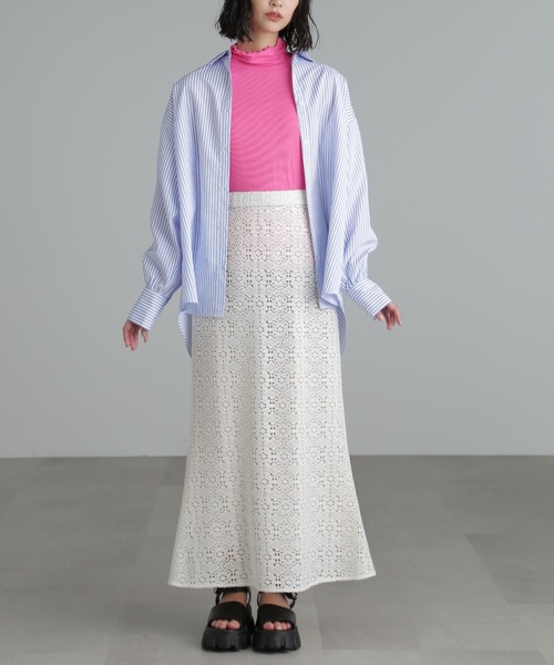 ストライプボリュームスリーブビッグシャツ