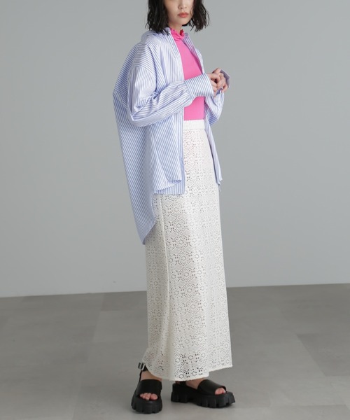 ストライプボリュームスリーブビッグシャツ