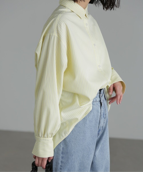 ストライプボリュームスリーブビッグシャツ