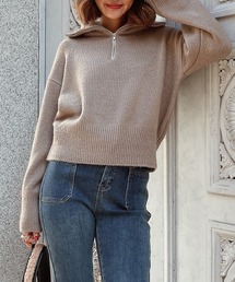 ハーフジップニット