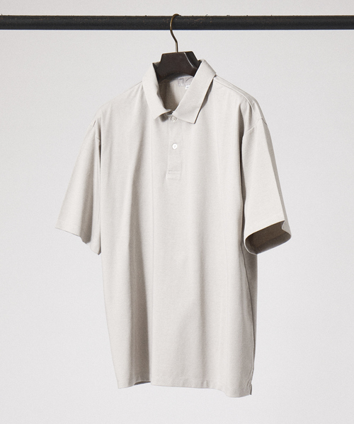 ABAHOUSE GRAY(アバハウスグレイ)の「【接触冷感】プレーティング モダール ポロシャツ(ポロシャツ・メンズ・ブラック/ホワイト/チャコールグレー/グリーン/ブルー/グレイッシュベージュ・46/48)」の1枚目の写真