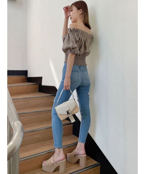 GYDA（ジェイダ）の「2WAYジャカードカゴバック（ハンドバッグ・レディース・ブラック/オフホワイト・FREE）」の19枚目の写真