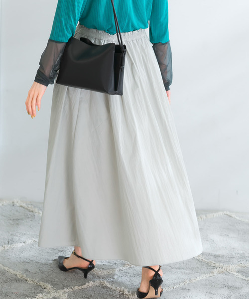 URBAN RESEARCH ROSSO(アーバンリサーチロッソ)の「撥水UVカットギャザーイージースカート(スカート・レディース・ライトブルー/ホワイト/ベージュ・FREE)」の12枚目の写真