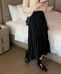 ワッシャープリーツロングスカート