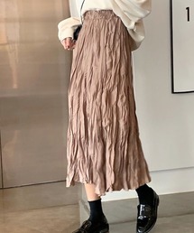 ワッシャープリーツロングスカート