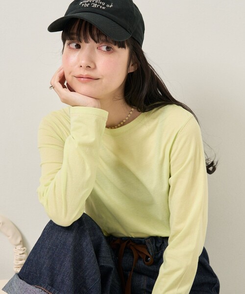 FREAK'S STORE（フリークスストア）の「シアーロングスリーブTEE（Tシャツ/カットソー・レディース・ブルーグリーン/サックスブルー/ピンク・ﾌﾘ-）」の2枚目の写真