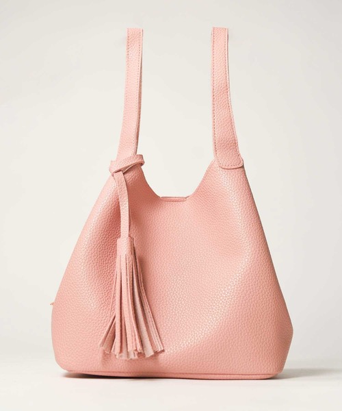 folka(フォルカ)の「3- PUレザー タッセルバッグ SMサイズ(ハンドバッグ・レディース・ライトグレー/グレー/ベージュ/ブラック/ブラウン/ホワイト/グリーン/ピンク/ワインレッド/ライトブルー/ブルー・ONE SIZE)」の10枚目の写真