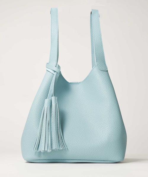 folka(フォルカ)の「3- PUレザー タッセルバッグ SMサイズ(ハンドバッグ・レディース・ライトグレー/グレー/ベージュ/ブラック/ブラウン/ホワイト/グリーン/ピンク/ワインレッド/ライトブルー/ブルー・ONE SIZE)」の8枚目の写真