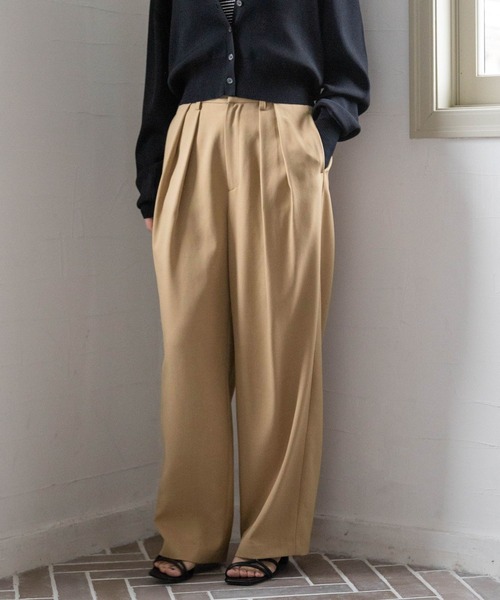 LOWRYS FARM（ローリーズファーム）の「ダブルタックワイドパンツ　188292（その他パンツ・レディース・ベージュ/ピンク/グリーン・FREE）」の8枚目の写真