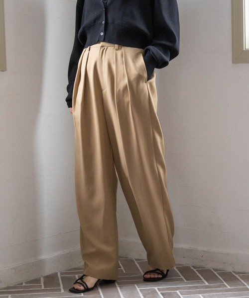 LOWRYS FARM（ローリーズファーム）の「ダブルタックワイドパンツ　188292（その他パンツ・レディース・ベージュ/ピンク/グリーン・FREE）」の9枚目の写真