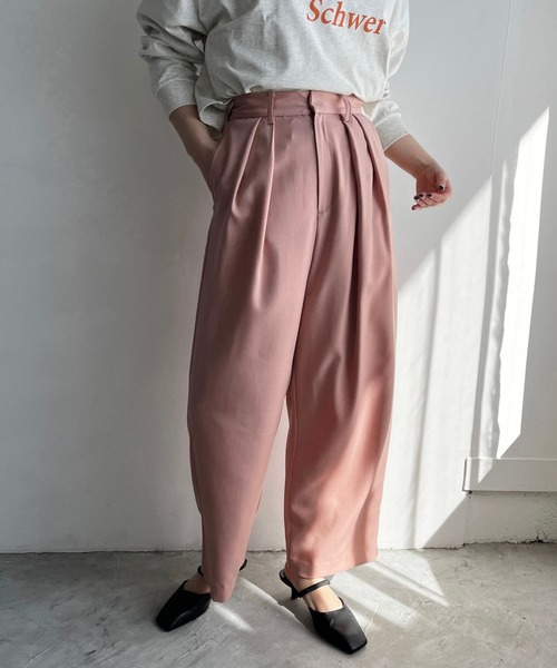 LOWRYS FARM（ローリーズファーム）の「ダブルタックワイドパンツ　188292（その他パンツ・レディース・ベージュ/ピンク/グリーン・FREE）」の21枚目の写真