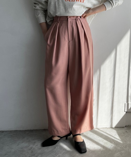 LOWRYS FARM（ローリーズファーム）の「ダブルタックワイドパンツ　188292（その他パンツ・レディース・ベージュ/ピンク/グリーン・FREE）」の22枚目の写真