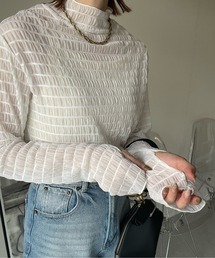 y/m by misato | シャーリングシアーハイネックトップス(Tシャツ/カットソー)