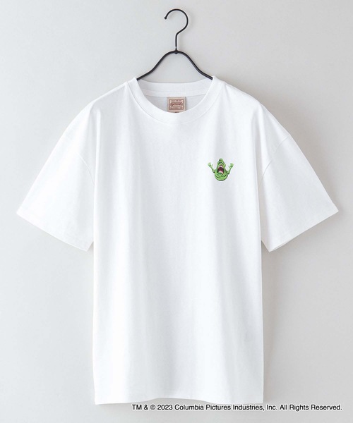 OUTDOOR PRODUCTS APPAREL(アウトドアプロダクツアパレル)の「【GHOSTBUSTERS/ゴーストバスターズ】コラボ 別注 バックプリント ワンポイント ビッグシルエット Tシャツ ユニセックス ムービーコラボ(Tシャツ/カットソー・メンズ・ブラック/ホワイト・MEDIUM/LARGE/X-LARGE)」の4枚目の写真