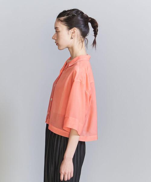BEAUTY&YOUTH UNITED ARROWS（ビューティーアンドユースユナイテッドアローズ）の「ポリエステルオーガンジー シャツ -ウォッシャブル-（シャツ/ブラウス・レディース・モカ/シャーベット/ブラック/ライム・FREE）」の12枚目の写真