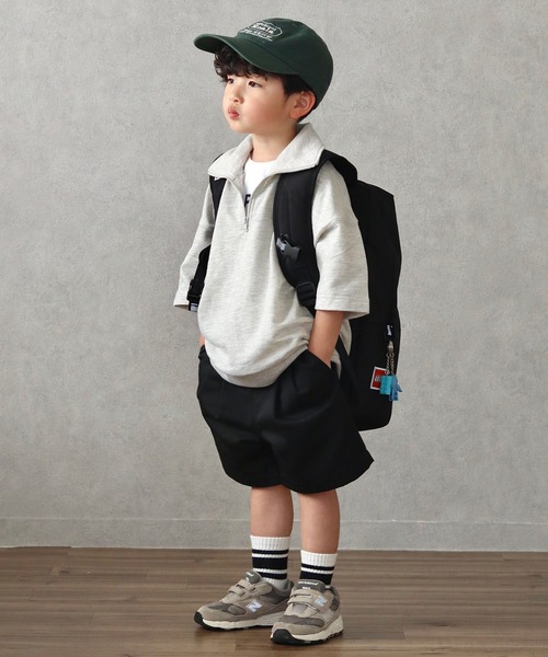 CIAOPANIC TYPY（チャオパニックティピー）の「【KIDS】2タックチノワイドショーツ（チノパンツ・キッズ・ベージュ/ブラック・S/M/L/XL/XXL）」の2枚目の写真