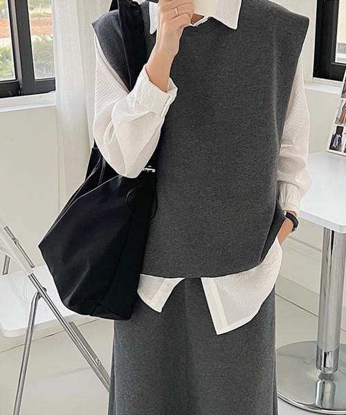 Chaco closet（チャコ クローゼット）の「ナイロン＆ポコポコジャガード2WAYドローコードショルダートートバッグ（ショルダーバッグ・レディース・グリーン/ホワイト系その他/ホワイト/ブラック系その他/ブラック・FREE）」の14枚目の写真