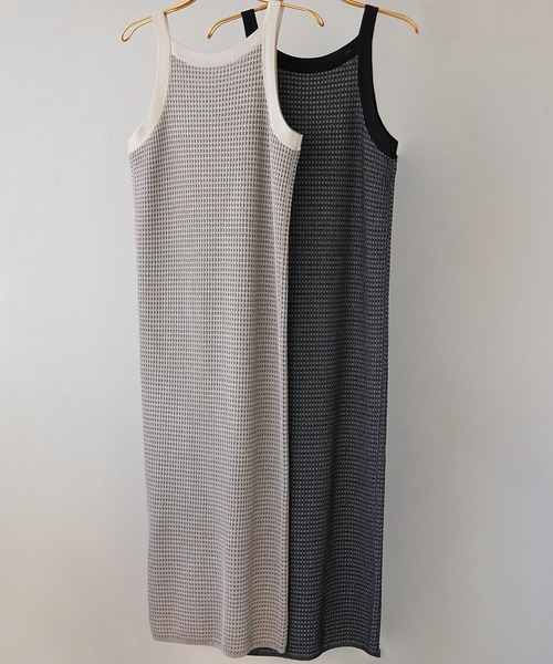 IAMUSE(アイアミューズ)の「ギンガムニット配色パイピングワンピース S0909【IAMUSE】(ワンピース・レディース・ブラック/モカ・FREE)」の21枚目の写真
