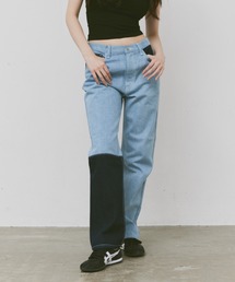 FEKETE | BICOLOR DENIM / バイカラーストレートデニム(デニムパンツ)