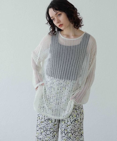 tシャツ スワイフライス_バックメッシュプルオーバー レディース Ada. tシャツ ビジュー付き メッシュ プルオーバー レディース