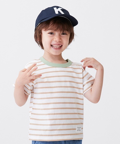 petit main（プティマイン）の「【プティプラ】BOYS半袖Tシャツ（Tシャツ/カットソー・キッズ・マスタード/ライトグリーン/ベージュ/ネイビー/オフホワイト/ターコイズブルー/オレンジ/ブルー/ライトベージュ/ダークブルー・80ｃｍ/90cm/100cm/110cm/120cm/130cm）」の4枚目の写真