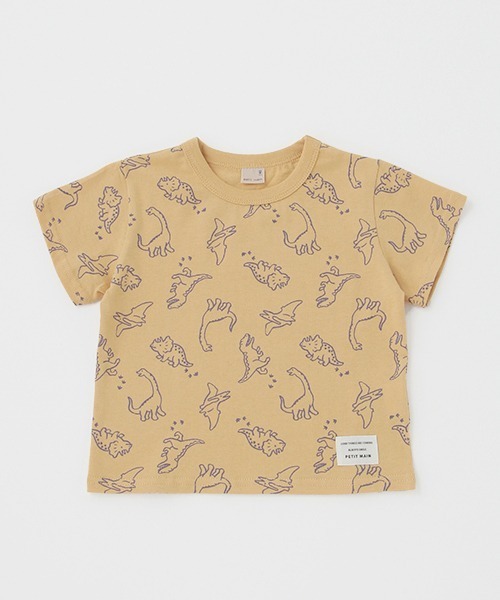 petit main（プティマイン）の「【プティプラ】BOYS半袖Tシャツ（Tシャツ/カットソー・キッズ・マスタード/ライトグリーン/ベージュ/ネイビー/オフホワイト/ターコイズブルー/オレンジ/ブルー/ライトベージュ/ダークブルー・80ｃｍ/90cm/100cm/110cm/120cm/130cm）」の9枚目の写真