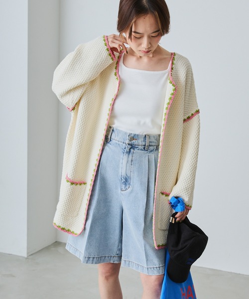 forksy.】クロシェ配色ラインニットカーディガン forksy.│MONO-MART