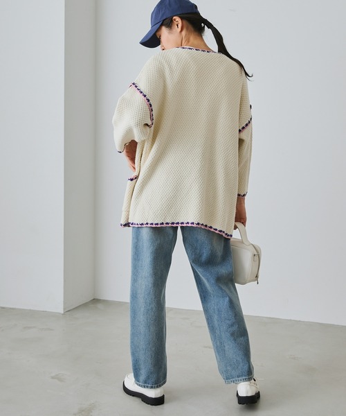 forksy.】クロシェ配色ラインニットカーディガン forksy.│MONO-MART