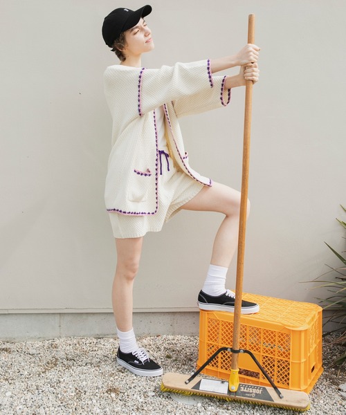 forksy.】クロシェ配色ラインニットカーディガン forksy.│MONO-MART