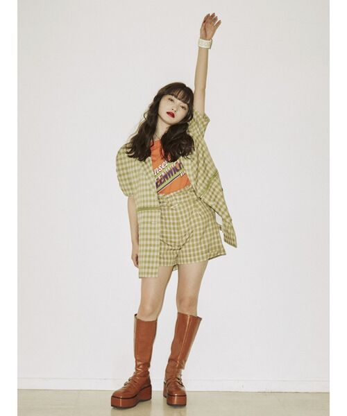 jouetie（ジュエティ）の「パターンハイウエストキュロット【セットアップ対応】（その他パンツ・レディース・ブルー/ピンク/グリーン・MEDIUM）」の19枚目の写真