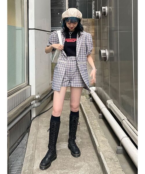 jouetie（ジュエティ）の「パターンハイウエストキュロット【セットアップ対応】（その他パンツ・レディース・ブルー/ピンク/グリーン・MEDIUM）」の21枚目の写真