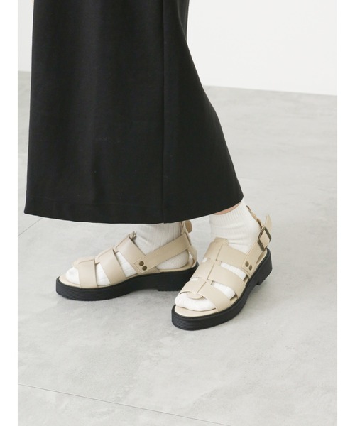 ehka sopo(エヘカソポ)の「フィッシュボーンサンダル(サンダル・レディース・ブラウン/ベージュ/ブラック/グレー・MEDIUM/LARGE)」の4枚目の写真