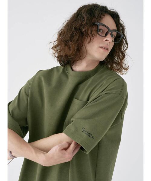 CRAFT STANDARD BOUTIQUE（クラフトスタンダードブティック）の「リサイクル20/2天竺 ロゴ刺繍S/S PKT-TEE（Tシャツ/カットソー・メンズ・オフホワイト/オリーブ/ブラック・M/L/XL）」の8枚目の写真