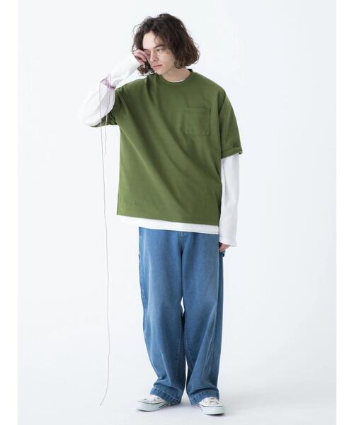 CRAFT STANDARD BOUTIQUE（クラフトスタンダードブティック）の「リサイクル20/2天竺 ロゴ刺繍S/S PKT-TEE（Tシャツ/カットソー・メンズ・オフホワイト/オリーブ/ブラック・M/L/XL）」の17枚目の写真