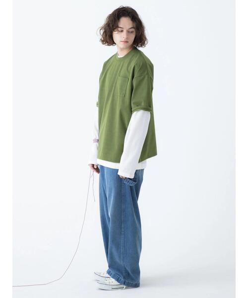 CRAFT STANDARD BOUTIQUE（クラフトスタンダードブティック）の「リサイクル20/2天竺 ロゴ刺繍S/S PKT-TEE（Tシャツ/カットソー・メンズ・オフホワイト/オリーブ/ブラック・M/L/XL）」の18枚目の写真