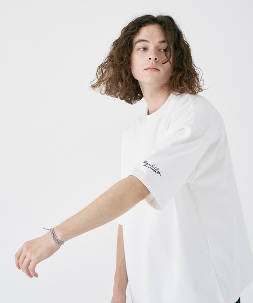 CRAFT STANDARD BOUTIQUE（クラフトスタンダードブティック）の「リサイクル20/2天竺 ロゴ刺繍S/S PKT-TEE（Tシャツ/カットソー・メンズ・オフホワイト/オリーブ/ブラック・M/L/XL）」の2枚目の写真