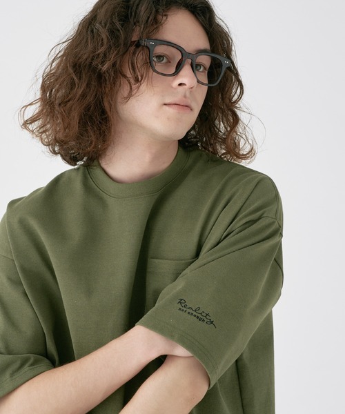 CRAFT STANDARD BOUTIQUE（クラフトスタンダードブティック）の「リサイクル20/2天竺 ロゴ刺繍S/S PKT-TEE（Tシャツ/カットソー・メンズ・オフホワイト/オリーブ/ブラック・M/L/XL）」の3枚目の写真