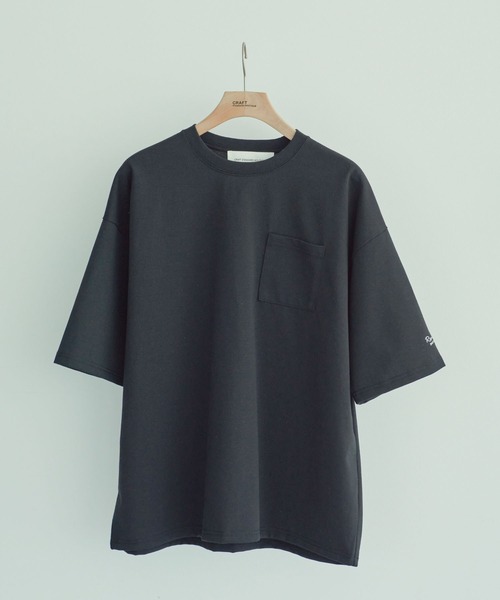CRAFT STANDARD BOUTIQUE（クラフトスタンダードブティック）の「リサイクル20/2天竺 ロゴ刺繍S/S PKT-TEE（Tシャツ/カットソー・メンズ・オフホワイト/オリーブ/ブラック・M/L/XL）」の5枚目の写真