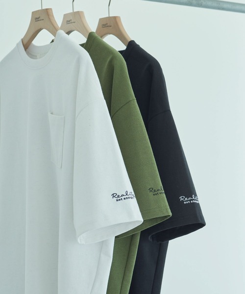 CRAFT STANDARD BOUTIQUE（クラフトスタンダードブティック）の「リサイクル20/2天竺 ロゴ刺繍S/S PKT-TEE（Tシャツ/カットソー・メンズ・オフホワイト/オリーブ/ブラック・M/L/XL）」の6枚目の写真