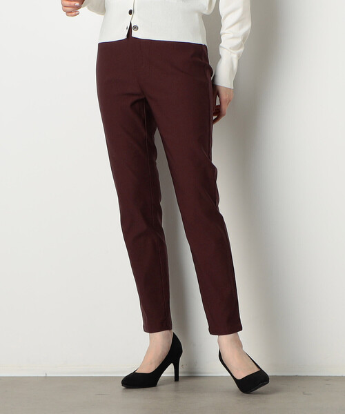 COMME CA MODELS(コムサモデルズ)の「【美しい ベーシックパンツ】サマーハイテンションパンツ(その他パンツ・レディース・ベージュ/ネイビー/ボルドー/グリーン/レンガ/ブラック・XX-SMALL/X-SMALL/SMALL/MEDIUM/LARGE/X-LARGE/XX-LARGE)」の1枚目の写真