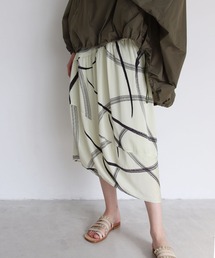 blush print gather switching skirt(ブラッシュプリントギャザー切り替えスカート)