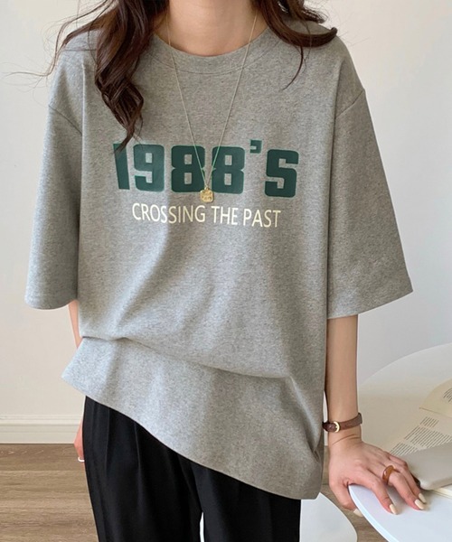 DiamondHearts(ダイヤモンドハーツ)の「カラーロゴプリント半袖Tシャツ(Tシャツ/カットソー・レディース・ホワイト/ダークグレー/グレー・FREE)」の7枚目の写真