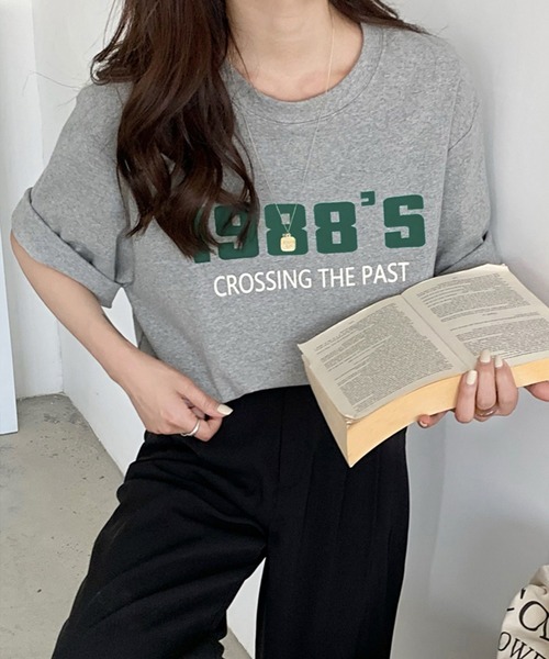 DiamondHearts(ダイヤモンドハーツ)の「カラーロゴプリント半袖Tシャツ(Tシャツ/カットソー・レディース・ホワイト/ダークグレー/グレー・FREE)」の9枚目の写真