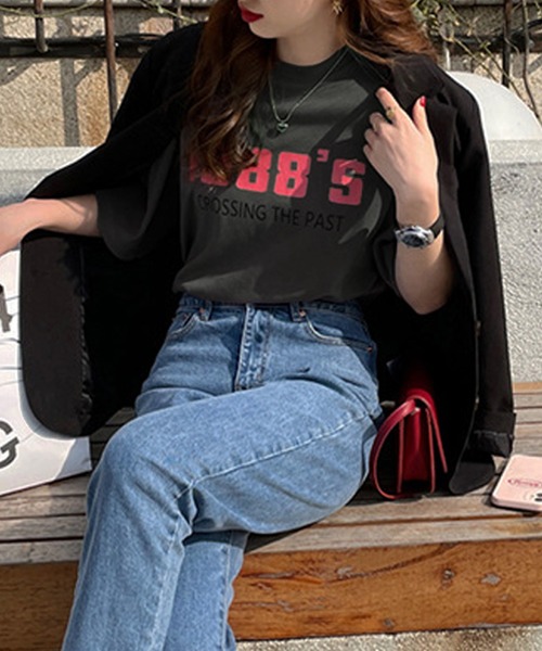 DiamondHearts(ダイヤモンドハーツ)の「カラーロゴプリント半袖Tシャツ(Tシャツ/カットソー・レディース・ホワイト/ダークグレー/グレー・FREE)」の10枚目の写真